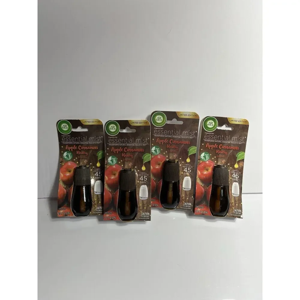 Air Wick Essential Mist Apple & Cinnamon Medley Fragrance Limited Edition Set 4